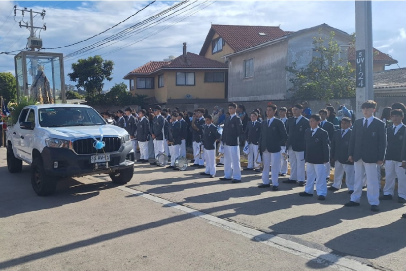Banda de Honor e Instrumental Salesiana acompa&ntilde;a Procesi&oacute;n de la Pur&iacute;sima en Conc&oacute;n